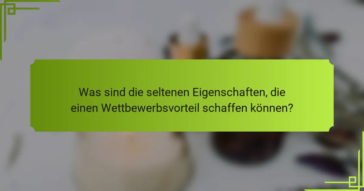 Was sind die seltenen Eigenschaften, die einen Wettbewerbsvorteil schaffen können?