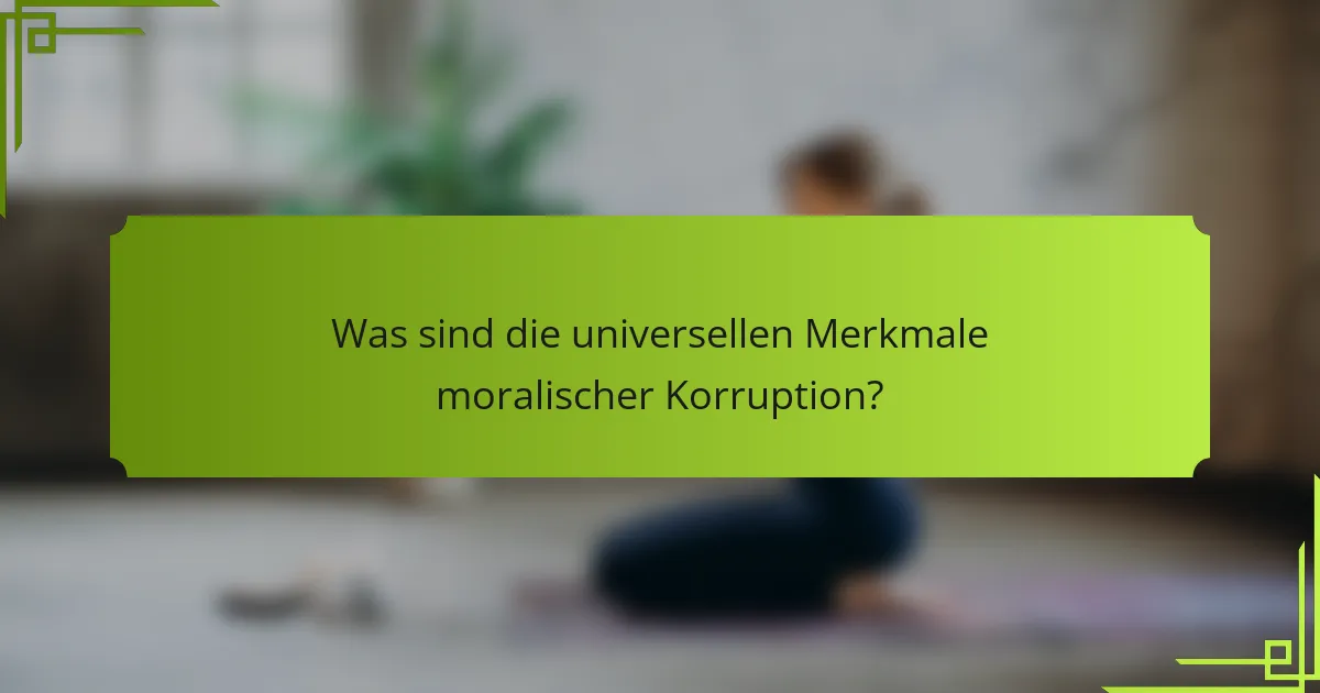 Was sind die universellen Merkmale moralischer Korruption?
